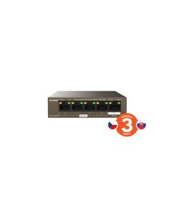 Tenda TEG1105PD PoE PD Gigabit switch, 1x PoE IN, 4x PoE OUT 802.3af, 5x 1 Gb/s, max. 30W, fanless
