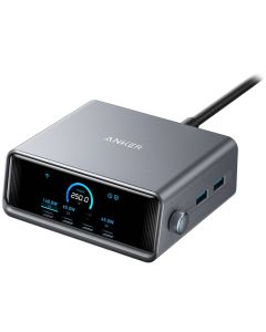Anker Prime Nabíjecí Základna/ 250W/ 4x USB-C/ 2x USB/ GaN Prime/ stříbrná