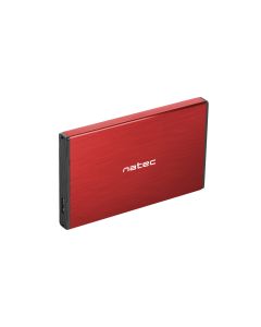 Externí box pro HDD 2,5" USB 3.0 Natec Rhino Go, červený, hliníkové tělo