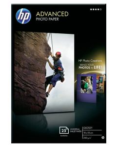 HP Lesklý fotografický papír Advanced Glossy Photo Paper - 25 listů, 10 x 15 cm, pro tisk bez okrajů