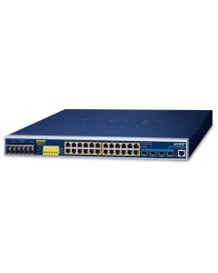 Planet IGS-6325-24UP4X průmyslový L3 switch, 24x1Gb, 4x10Gb SFP+, 24x PoE 802.3bt 720W, -40~75°C, dual 48-54VDC, IP30