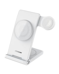 Nillkin PowerTrio 3v1 Bezdrátová Nabíječka MagSafe pro Apple Watch White (MFI)
