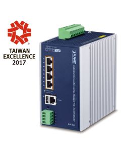 Planet BSP-360 v3 průmyslový solární switch/router, 5x1Gb, 4x PoE+ 802.3at 120W, baterie, 24-45VDC, -10~60°C, IP30