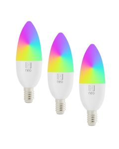 IMMAX NEO LITE SMART sada 3x žárovka LED E14 6W RGB+CCT, stmívatelná, Wi-Fi, Beacon, DO, TUYA