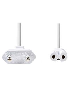 NEDIS napájecí kabel 230V pro adaptéry/ přípojný/ Euro zástrčka/ konektor IEC-320-C7/ dvoulinka/ bílý/ bulk/ 2m