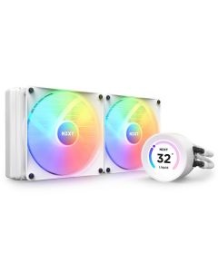 NZXT vodní chladič Kraken 280 ELITE RGB / 2x140mm RGB fan / 4-pin PWM / LCD disp. / 6 let / bílý
