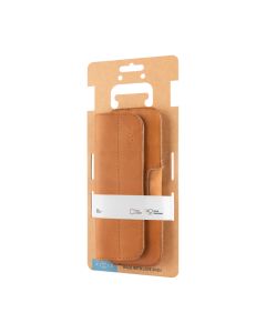 Horizontální kožené pouzdro FIXED Posh se zavíráním, velikost 6XL, hnědé