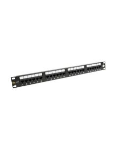 Solarix Patch panel  24 x RJ45 CAT6 UTP 350 MHz černý 1U