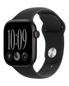 Apple Watch Series 12 Cellular 42mm černý hliník s černým sportovním řemínkem - S/M