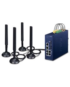 Planet dual 5G/LTE bezpečnostní brána, 2x WAN + 3x LAN, DI/DO, GPS, DIN, IP30, -40/+75°C, dual 9-54VDC