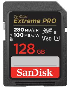 SanDisk Extreme PRO 128GB V60 UHS-II SD cards / R:280/ W:100MB/s