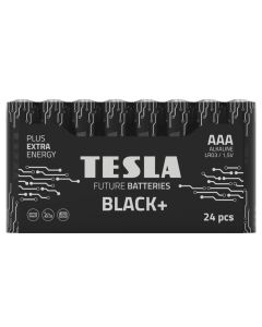 TESLA BLACK+ alkalická baterie AAA (LR03, mikrotužková, fólie) 24 ks