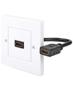 NEDIS nástěnný Box HDMI/ 1x HDMI zásuvka/ 4K@60Hz/ 18 Gbps/ pozlacené/ box/ černo-bílý