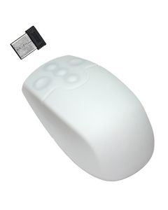 SM502WL - Silikonová antibakteriální myš, bezdrátová, bílá, IP68
