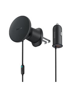 Baseus Magnetický držák do ventilační mřížky s nabíječkou USB-A 15W+25W černý