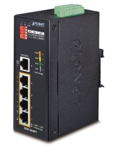 Planet ISW-504PT Průmyslový Switch 5x RJ-45, VLAN + Extend, -40~+75°C, PoE+ 802.3af/at 120W, 12-48VDC power-in