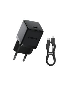 Baseus Palm Fast Nabíječka USB-C 20W + Datový Kabel USB-C/USB-C 1m Black