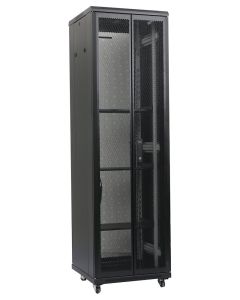 XtendLan 42U/800x1000 stojanový, černý, perforované dvoukřídlé(dvoudílné) dveře a záda