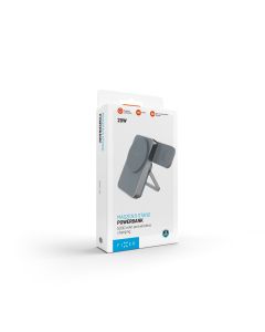 Powerbanka se stojánkem FIXED MagZen 5 Stand s integrovanou Apple Watch nabíječkou a podporou MagSafe, 5 000 mAh, šedá