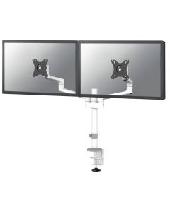 Neomounts DS60-425WH2 /Držák displeje/na stůl/17-27"/svorka+průchodka/3čepy/VESA 100X100/nosn.2x8kg/2 displeje/bílý