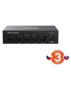 Tenda TEG2205D Websmart L2 cloud managed switch, 5x 10/100/1000 Mbps, Kov, Fanless - bez ventilátorů