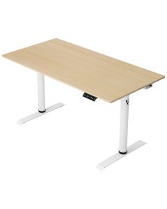 AROZZI herní stůl ARENA NORDICO Light Birch/ motorizovaný/ barva deska bříza, nohy bílé/ šíře 140cm/ výška 71-115 cm