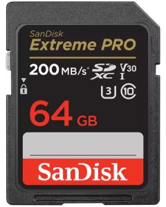 SanDisk Extreme PRO 64GB SDXC / UHS-I, Class 10, U3, V30 /  up to 200MB/s & 90MB/s Read/Write / + 2 years RescuePRO