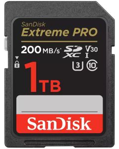 SanDisk Extreme PRO 1TB SDXC / UHS-I, Class 10, U3, V30 /  up to 200MB/s & 140MB/s Read/Write / + 2 years RescuePRO