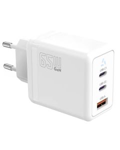 TB Touch 65W GaN Power Adapter,2x USB C + USB A