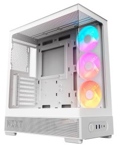 NZXT skříň S5 / ATX / 360mm RGB single-frame reverse fan / 2xUSB 3.2 / USB-C / panoramatická / bílá