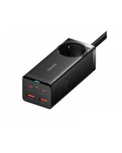 Baseus Rychlonabíječka do sítě GaN3 Pro, 2x USB-C, 2x USB + AC 100W s kabelem USB-C/USB-C černá