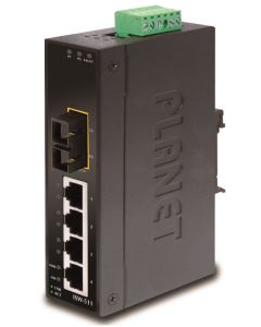 Planet ISW-511S15, 4x 10/100Base-TX+ 1x 100FX 15km, SM, DIN, IP30