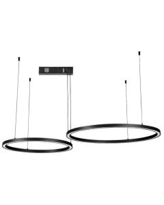 IMMAX NEO FINO NEW SMART závěsné svítidlo 2 kruhy, 60+80cm, 93W, černé, Zigbee 3.0, TUYA