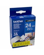 Brother - TZe-555,  modrá / bílá (24mm, laminovaná)