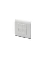 Digitus kryt zásuvky pro 2x keystone, prachový kryt, 80/80, bílá + 2x modulární vložka 22,5 mm, RAL 9003