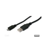 Digitus USB 2.0 kabel USB A samec na USB micro B samec, 2x stíněný, Měď, 1,8m