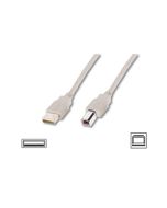 Digitus Připojovací kabel USB 2.0, typ A - B M / M, 1,8 m, šedy