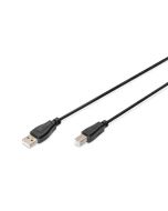 Digitus USB kabel A/samec na B/samec, 2x stíněný, černý, 1m