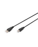 Digitus USB kabel A/samec na B/samec, 2x stíněný, černý, 1,8m