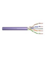 Digitus UTP kabel drát AWG23, měď, Cat.6, box 100m, LSOH, fialová