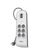 Belkin přepěťová ochrana BSV604 - 6-zásuvka, 2xUSB/2.4A, 2m