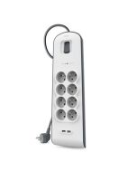 Belkin přepěťová ochrana BSV804 - 8-zásuvka, 2xUSB/2.4A, 2m