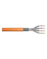 DIGITUS Instalační kabel CAT 7 S-FTP, 1200 MHz Dca (EN 50575), AWG 23/1, 500 m buben, simplex, barva oranžová