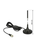 Delock DAB+ Antenna F Plug 21 dB active omnidirectional with magnetical stand fix black