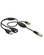 Delock Antenna Cable F Jack > F Plug with phantom power 5 V via USB 22 cm