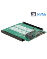 Delock 3.5” Převodník SATA 22 pin / SFF-8643 NVMe > 1 x M.2 NGFF Key M + 1 x M.2 NGFF Key B