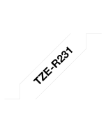 Brother - TZe-R231 bílá / čená (12mm, 4m, pruhovaná)