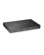 Zyxel GS1920-48HPv2, 50 Port Smart Managed PoE Switch 44x Gigabit Copper PoE and 4x Gigabit dual pers., hybrid mode, standalone