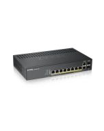 Zyxel GS1920-8HPv2, 10 Port Smart Managed Switch 8x Gigabit Copper and 2x Gigabit dual pers., hybrid mode, standalone or