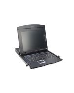 Digitus modularizovaná TFT konzole 43,2 cm (17 "), s 8 portem KVM, americká klávesnice, RAL 9005 černá barva